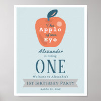 Apple of our Eye Boy Blue 1st Birthday Welcome