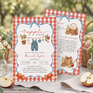 Apple of Our Eye Clothesline Baby Shower Invitation