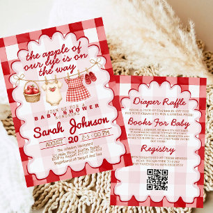Apple of our Eye Clothesline Baby Shower Invitation