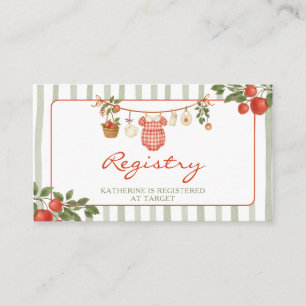 Apple of our Eye Clothesline Baby Shower Registry Enclosure Card