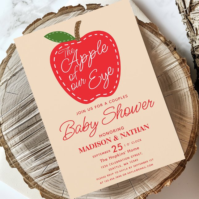 Apple of our Eye Couples Baby Shower Invitation (Creator Uploaded)