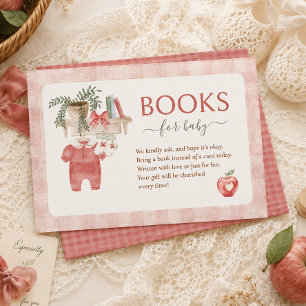 Apple of our eye fall Baby Shower books for baby Enclosure Card