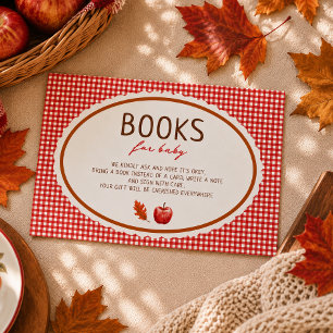Apple Of Our Eye Fall Baby Shower BOOKS FOR BABY Enclosure Card