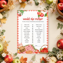 Apple of Our Eye Fall Baby Shower Game