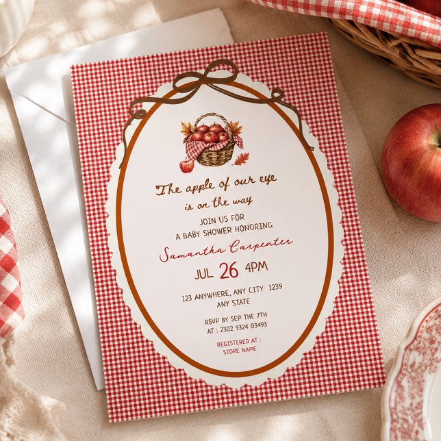 Apple Of Our Eye Fall Baby Shower Invitation (Creator Uploaded)