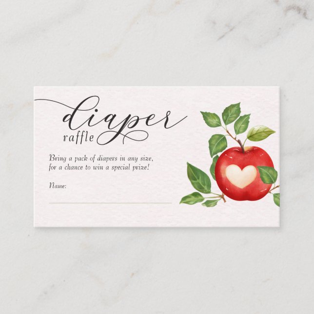 Apple Of Our Eye Fall Diaper Raffle Baby Shower Enclosure Card (Front)