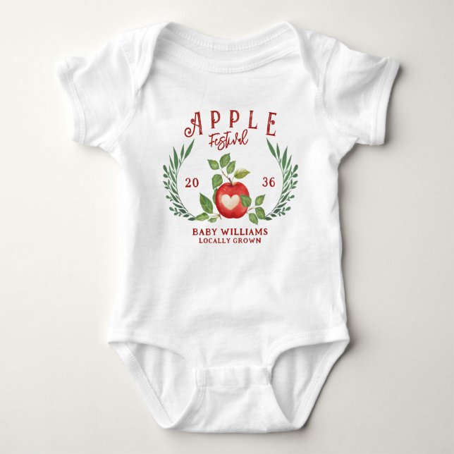 Apple Of Our Eye Fall Harvest Festival Baby Shower Baby Bodysuit (Front)