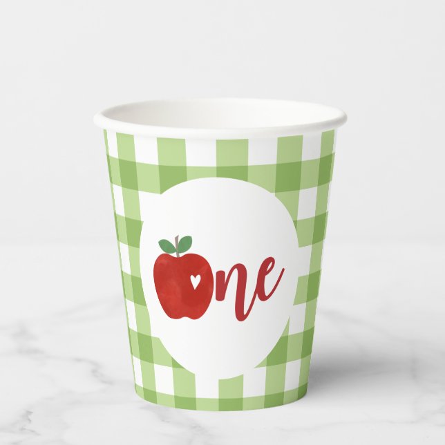 Apple of our Eye first birthday Paper Cups (Front)