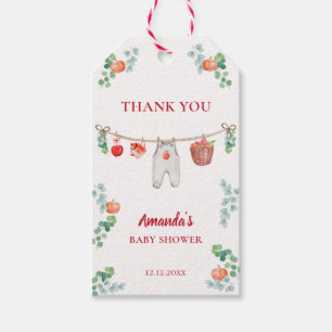 Apple Of Our Eye Garden Clothesline Baby Shower  Gift Tags