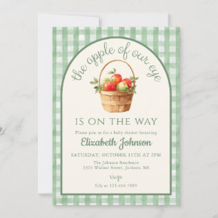Apple Of Our Eye Gender Neutral QR Baby Shower Invitation