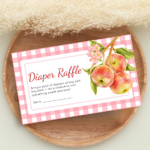 Apple of Our Eye Gingham Baby Shower Diaper Raffle Enclosure Card