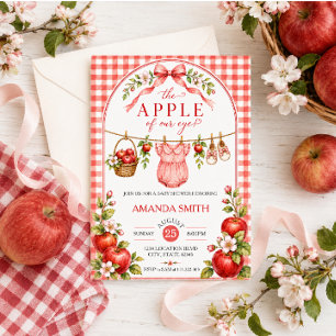 Apple of Our Eye Girl Baby Shower Invitation