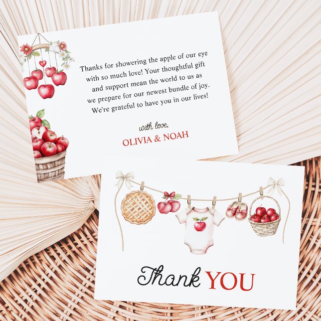 Apple of Our Eye Orchard Harvest Baby Shower Thank You Card (Creator Uploaded)