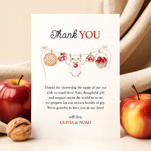 Apple of Our Eye Orchard Harvest Baby Shower Thank You Card