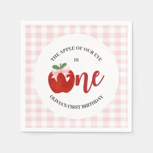Apple of our eye Pink bow birthday Napkin