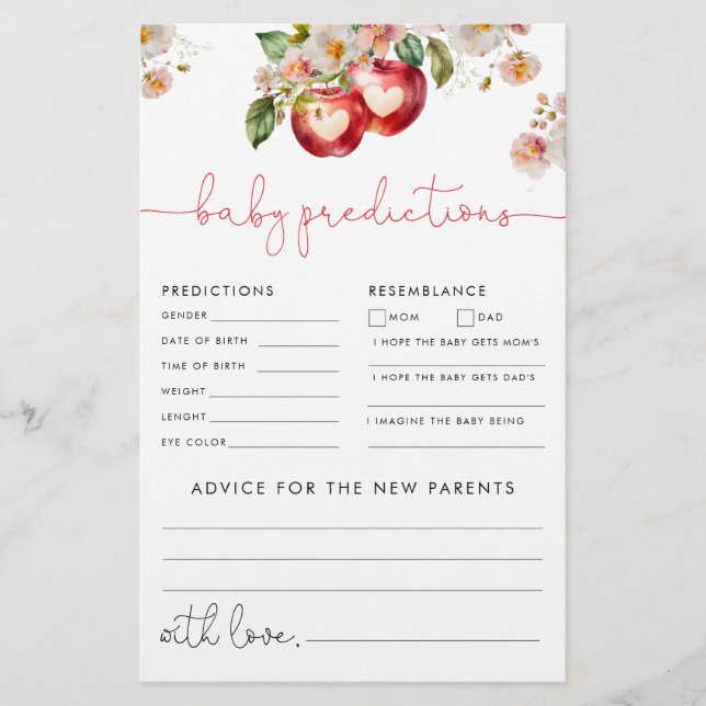 Apple of Our Eye Predictions and Advice Game (Front)