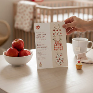 Apple of Our Eye Red Apple Baby Shower Invitation