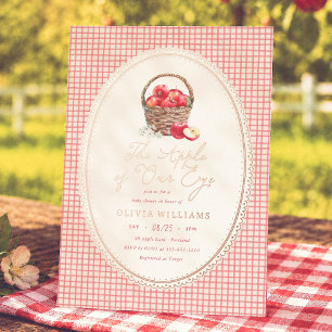 Apple Of Our Eye Red Gingham Baby Shower