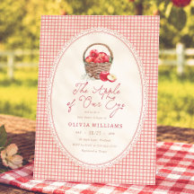 Apple Of Our Eye Red Gingham Baby Shower