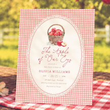 Apple Of Our Eye Red Gingham Budget Baby Shower