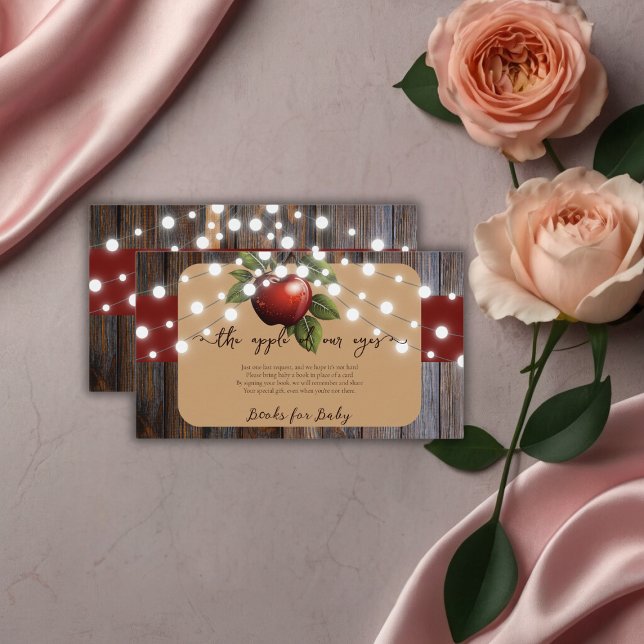 Apple of Our Eye Rustic Fall Baby Shower Enclosure Card (Creator Uploaded)