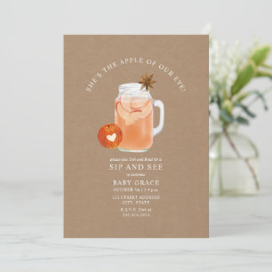 Apple Of Our Eye Sip And See Cider Cardstock Invitation
