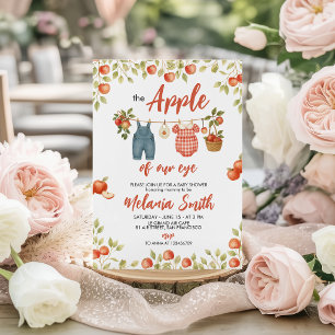 Apple of Our Eye Watercolor Baby Shower Invite