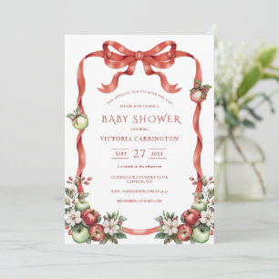 Apple of Our Eye Watercolor Elegant  Baby Shower Invitation