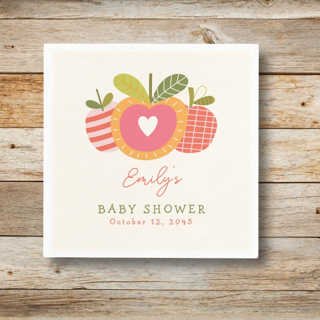 Apple of Our Eye Whimsical Cute Baby Shower  Napkin (Creator Uploaded)