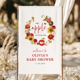 Apple of Our Eye Wreath Fall Baby Shower Welcome Banner
