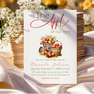 Apple of Our Eyes Fall Basket Baby Shower Invitation