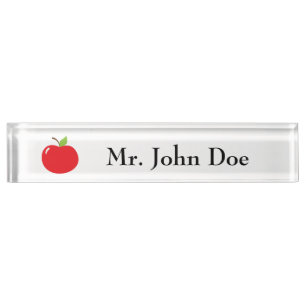 Apple of Your Eye – Cute Red Fruit Cartoon Nameplate