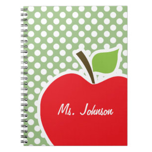 Apple on Laurel Green Polka Dots Notebook