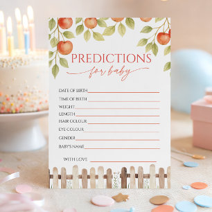 Apple Orchard Baby Shower Predictions Game Invitation