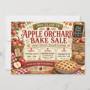 Apple Orchard Bake Sale Design Invitation