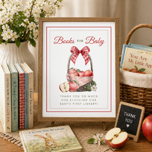 Apple Orchard Books for Baby Shower Sign