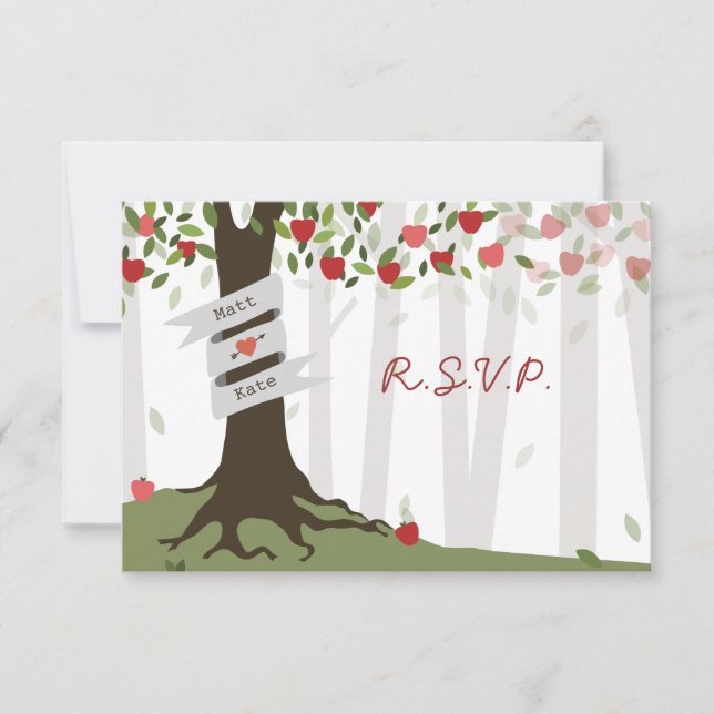 Apple Orchard Fall Autumn Wedding RSVP Card (Front)