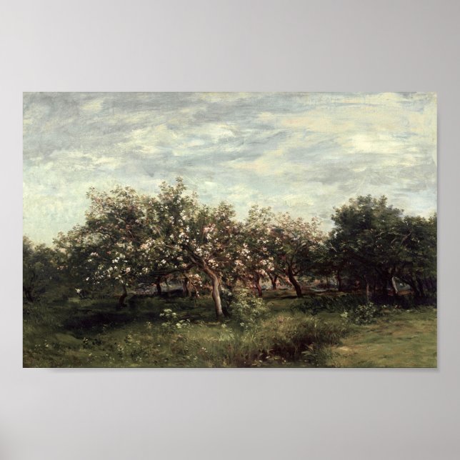 Apple Orchard Landscape Art Print Vintage Country (Front)