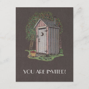 Apple Orchard Outhouse Invitation