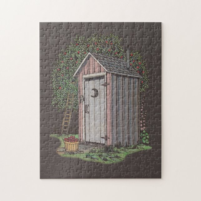 Apple Orchard Outhouse Jigsaw Puzzle (Vertical)