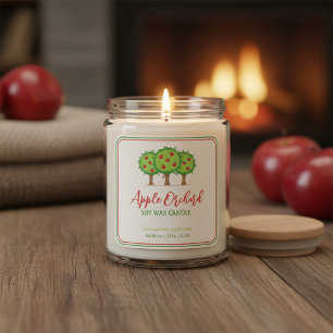 Apple Orchard Personalized Soy Wax Candle Square Sticker