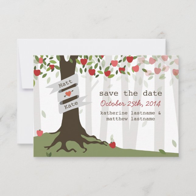 Apple Orchard Wedding Fall Autumn Save The Date (Front)