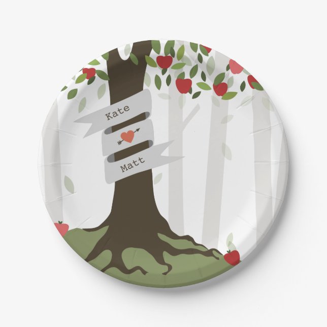 Apple Orchard Wedding Paper Plate (Front)