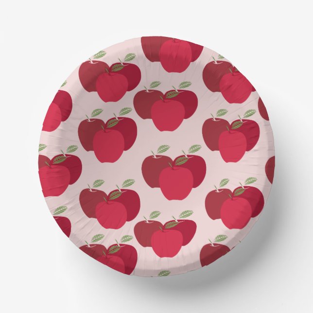 Apple Pattern 7" Paper Bowl for Parties or Events Plate (Front)