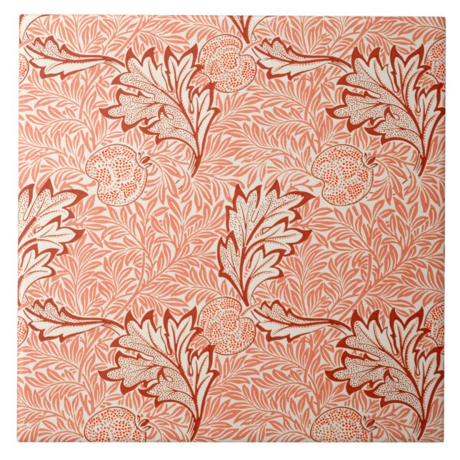 Apple Pattern (by William Morris) Ceramic Tile (Front)