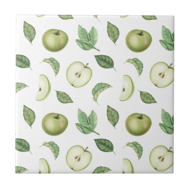 Apple Pattern Ceramic Tile (Front)