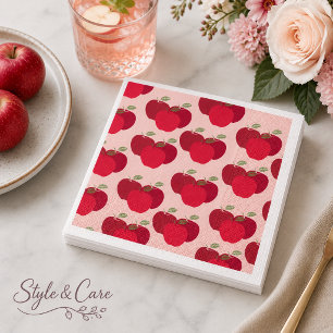 Apple Pattern Cocktail Napkins for Parties