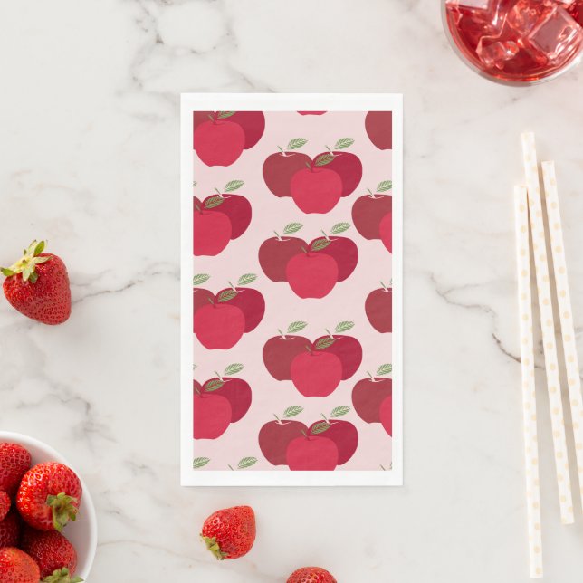 Apple Pattern Guest Towel Napkin for Fall Events (Insitu)