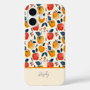 Apple Pattern with custom Name iPhone 16 Case