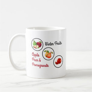 Apple, Pear & Pomegranate Artwork Coffee Mug